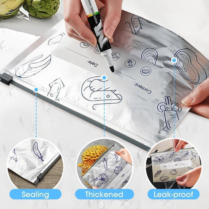 Reusable Aluminum Food Storage Bag (Pack of 10)